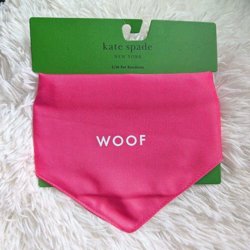 Kate Spade, Colorblock Pet Bandana Reversible Woof / Follow My Lead, Sz S/M